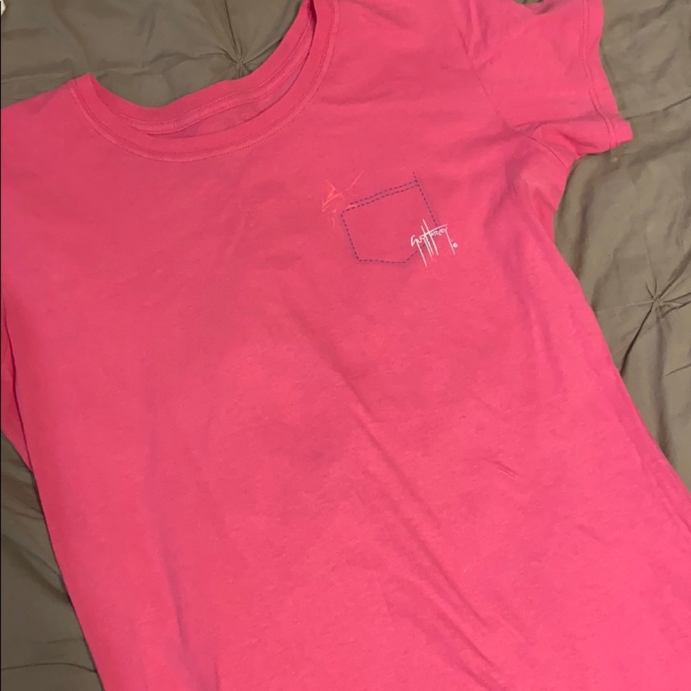 Pink guy Harvey shirt